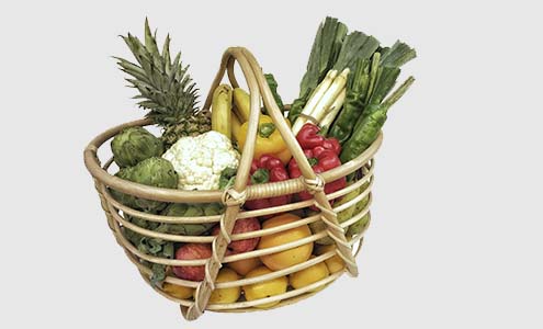 cestas de fruta y vertura en tu casa